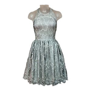 BEBE Dotted Tulle Fit & Flare Cocktail Dress Sz 0 Formal Fairy Whimsical
